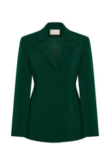 Greer Hourglass Suiting Blazer - Forest Green