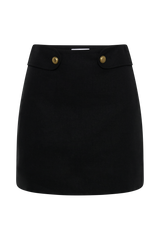 Marquette Linen Mini Skirt - Black