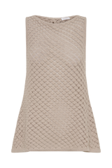 Guiliana Sleeveless Knit Top - Tawny Grey