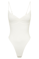 Leah Recycled Nylon Backless Bodysuit - White