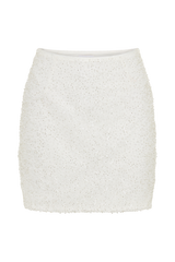 Skylar Pearl Beaded Mini Skirt - White